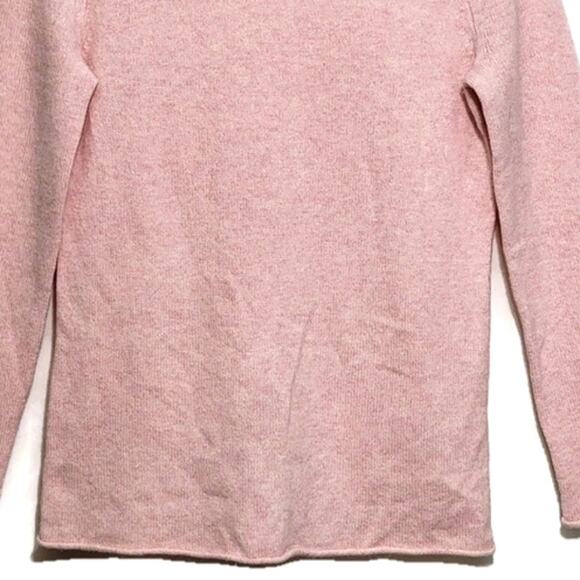 J Crew Cashmere Wool Blend Pink Sweater Mock Neck Quiet Luxury Classic Casual XS - Picture 5 of 13